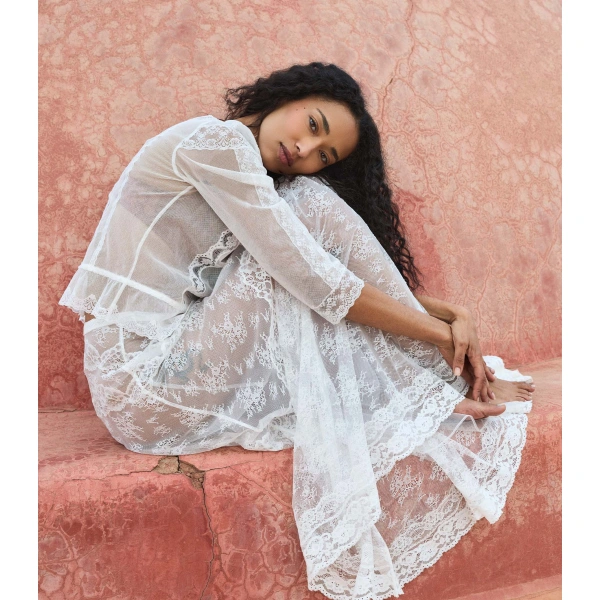 Doen Victoriana Skirt in Salt | Maxi Skirts | Coveti, view 4