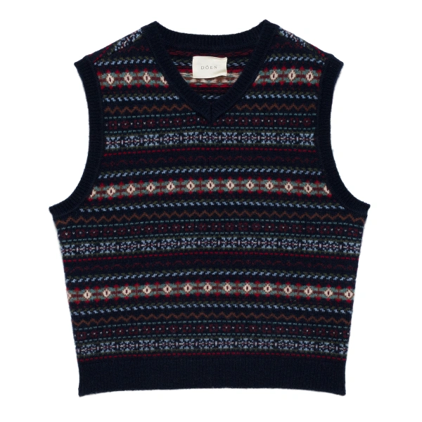 Vincent Vest in Navy Dashwood Fair Isle