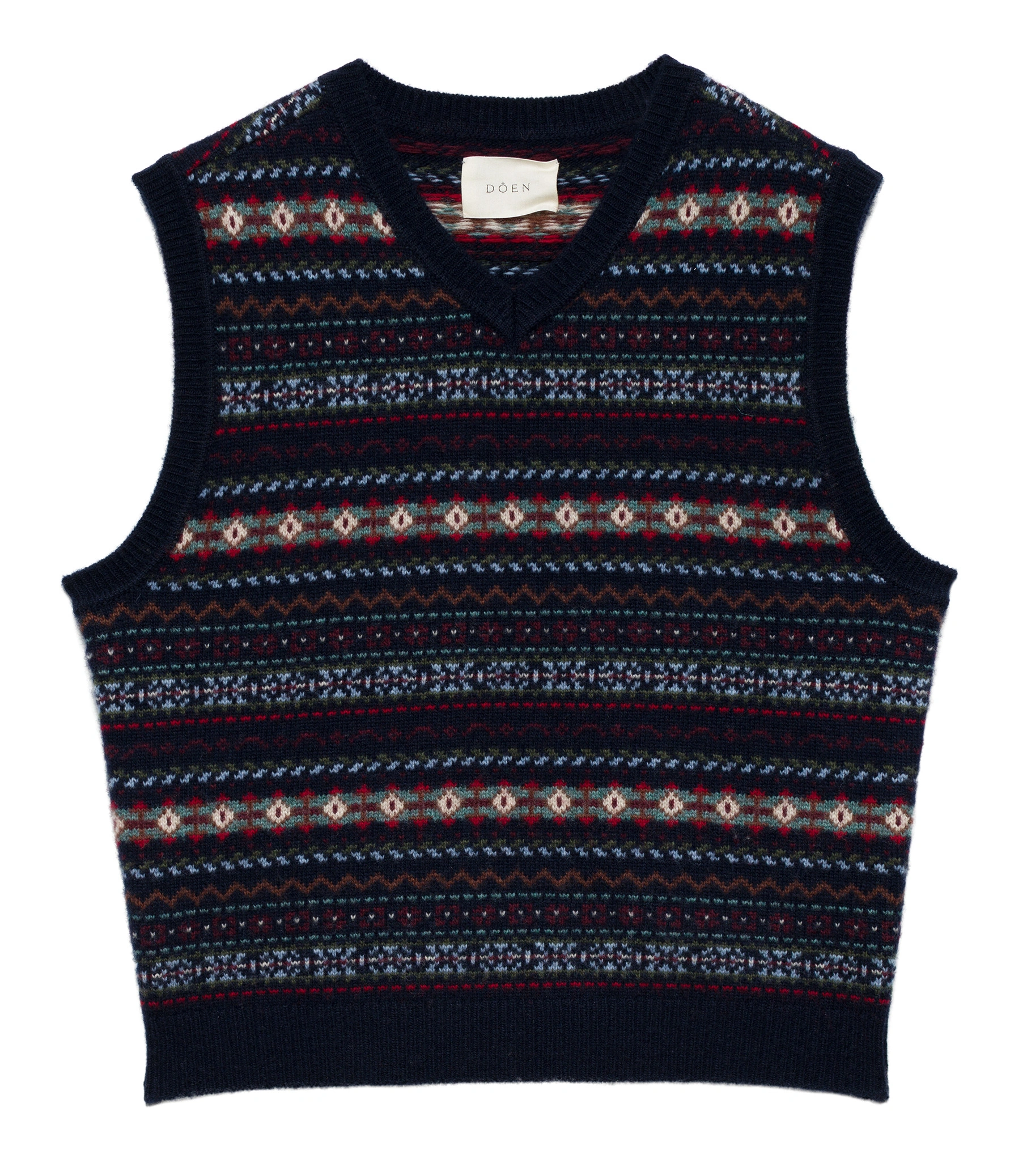 Doen Vincent Vest in Navy Dashwood Fair Isle Doen Vincent Vest in Navy Dashwood Fair Isle | Sweater Vests | Coveti