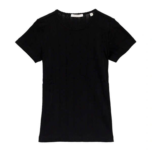Vivi Tee in Black Quelle Jolie Pointelle