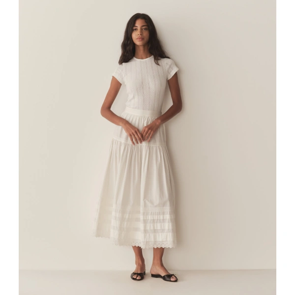 Doen Vivi Tee in Salt Quelle Jolie Pointelle | T-Shirts | Coveti, view 3