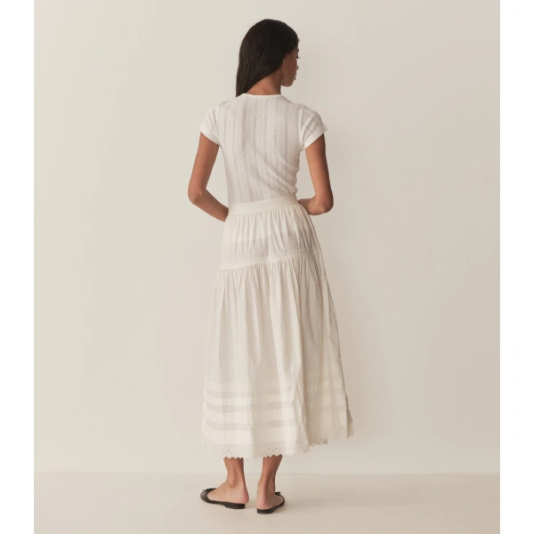 Doen Vivi Tee in Salt Quelle Jolie Pointelle | T-Shirts | Coveti, view 5