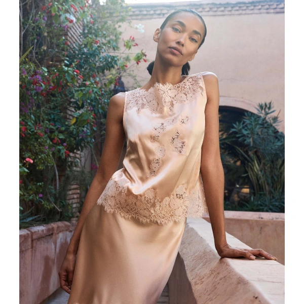 Doen Viviane Top in Peach Sorbet | Blouses | Coveti, view 2