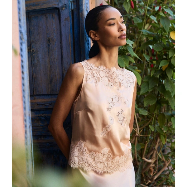Doen Viviane Top in Peach Sorbet | Blouses | Coveti, view 3
