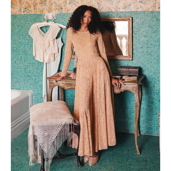 Doen Wilhelmine Dress in Toasted Almond | Midi Dresses | Coveti, view 2