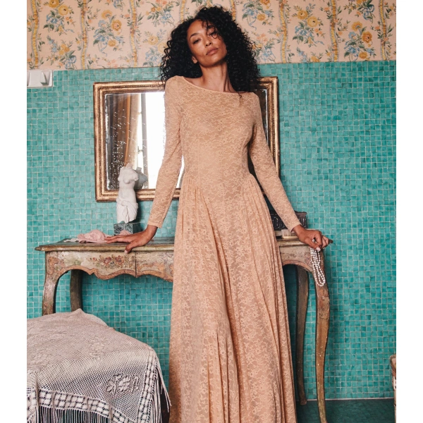 Doen Wilhelmine Dress in Toasted Almond | Midi Dresses | Coveti, view 6