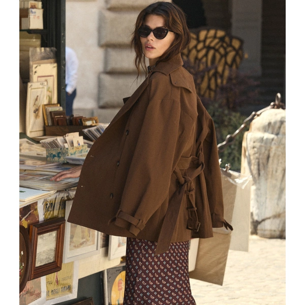 Doen Wolfe Trench in Lichen | Trench Coats | Coveti, view 4