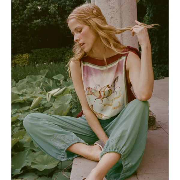 Doen Yaria Pant in Malachite | Pants | Coveti, view 2