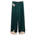 Doen Yaria Silk Satin Pant in Scarab | Pants | Coveti