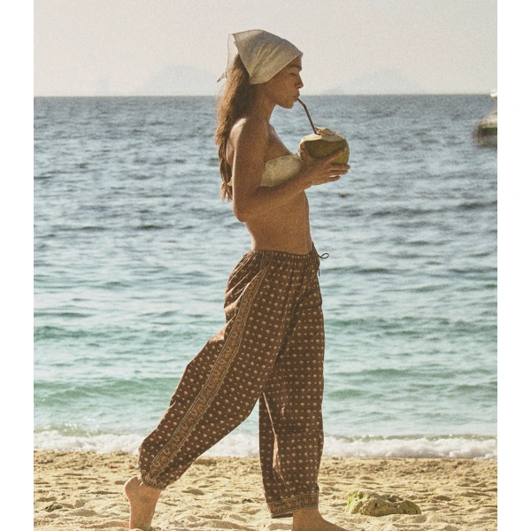 Doen Yarrow Pant in Terre Foulard de la Mer | Pants | Coveti, view 2
