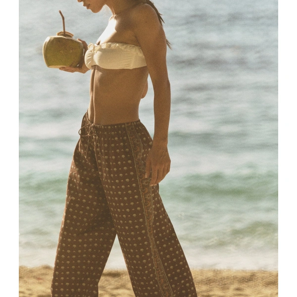 Doen Yarrow Pant in Terre Foulard de la Mer | Pants | Coveti, view 3