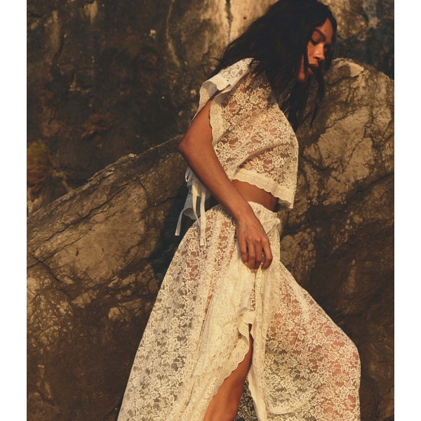 Doen Zinnia Skirt in Salt | Midi Skirts | Coveti, view 5
