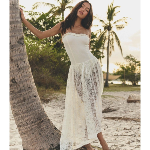 Doen Zinnia Skirt in Salt | Midi Skirts | Coveti, view 6
