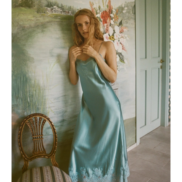 Doen Zoelle Dress in Larimar | Midi Dresses | Coveti, view 2