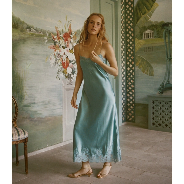 Doen Zoelle Dress in Larimar | Midi Dresses | Coveti, view 4