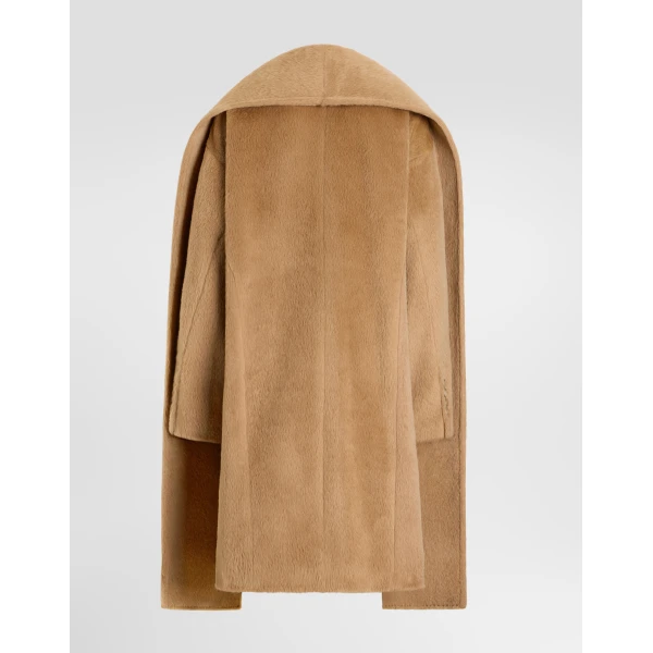 Beige Dolce & Gabbana Alpaca velour coat, view 2 | Coats