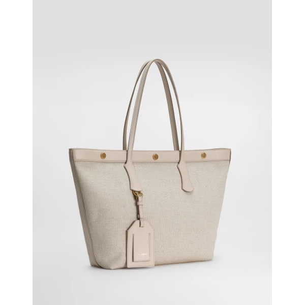 Multicolour Dolce & Gabbana Atene shopping bag in fabric, view 3 | Totes & Top-Handle Bags