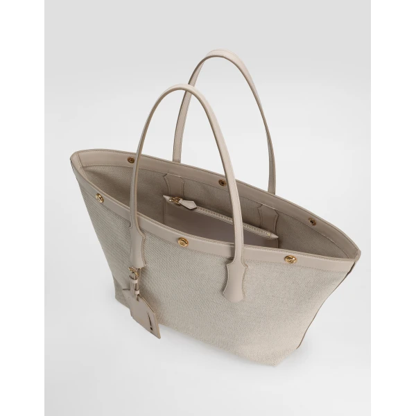 Multicolour Dolce & Gabbana Atene shopping bag in fabric, view 5 | Totes & Top-Handle Bags