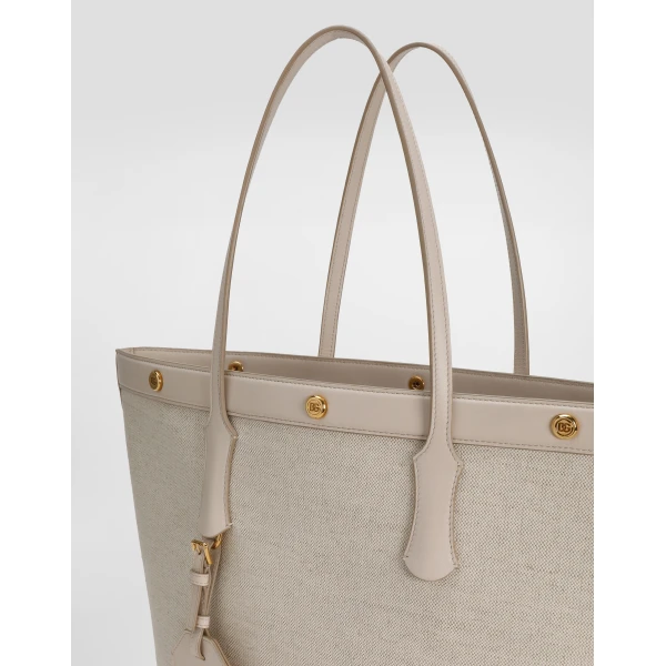 Multicolour Dolce & Gabbana Atene shopping bag in fabric, view 6 | Totes & Top-Handle Bags