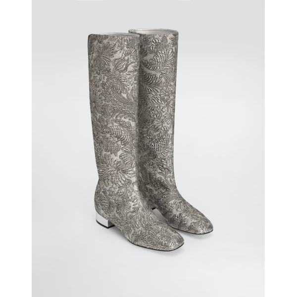 Silver Dolce & Gabbana Brocade boots, view 2 | Boots