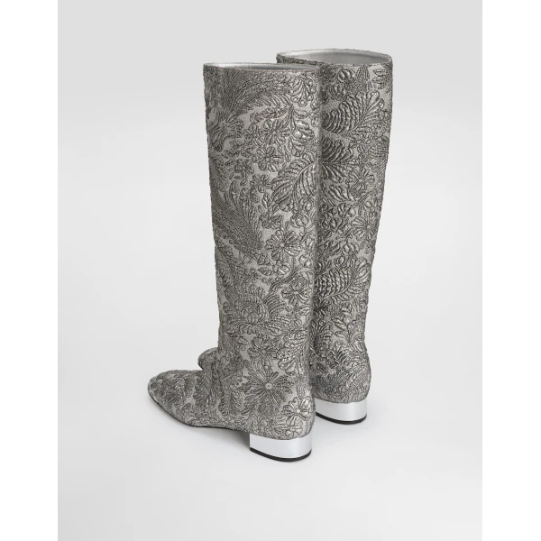 Silver Dolce & Gabbana Brocade boots, view 3 | Boots