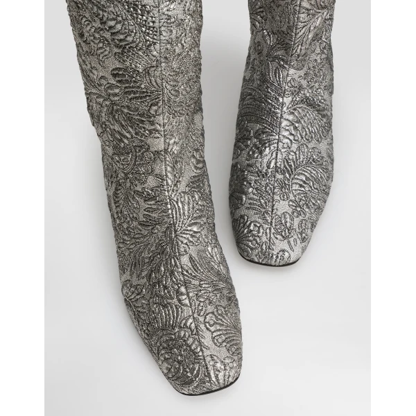 Silver Dolce & Gabbana Brocade boots, view 4 | Boots