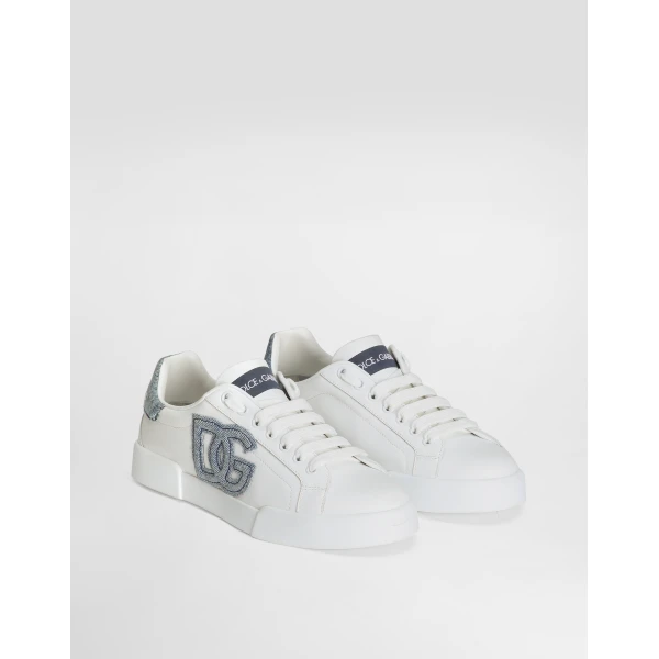 White Dolce & Gabbana Calfskin Portofino Light sneakers, view 2 | Sneakers