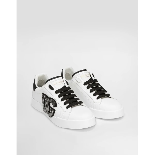 Multicolour Dolce & Gabbana Calfskin Portofino light strobel sneakers, view 2 | Sneakers