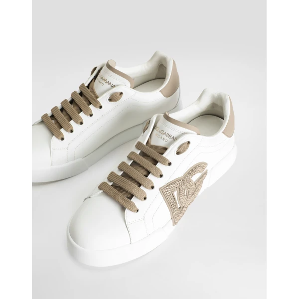 Multicolour Dolce & Gabbana Calfskin Portofino light strobel sneakers, view 4 | Sneakers