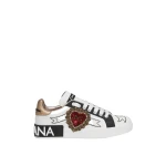 Multicolour Dolce & Gabbana Calfskin Portofino sneakers with embroidery | Sneakers