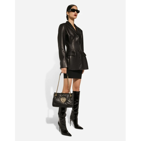 Black Dolce & Gabbana Calfskin Turlington jacket, view 5 | Blazers