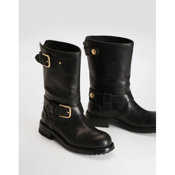 Black Dolce & Gabbana Calfskin biker boots, view 4 | Boots