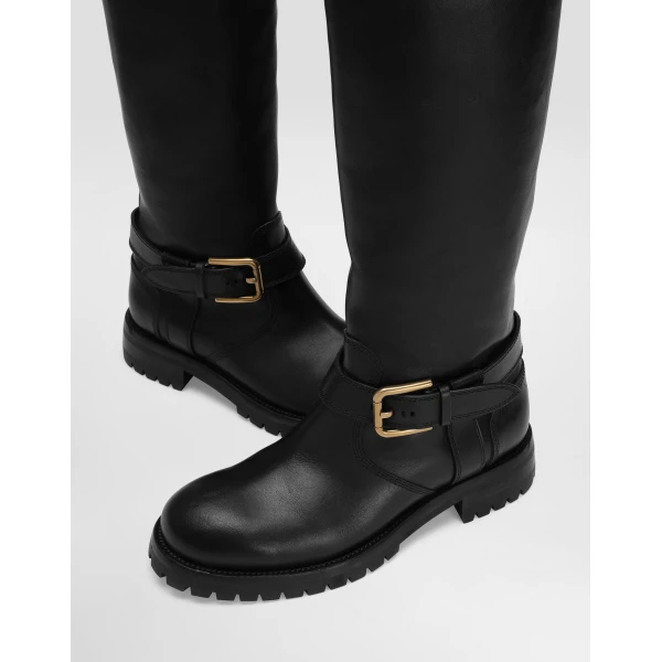 Black Dolce & Gabbana Calfskin biker boots, view 4 | Boots