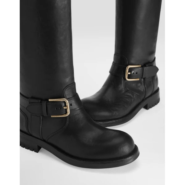 Black Dolce & Gabbana Calfskin biker boots, view 5 | Boots