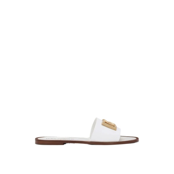 White Dolce & Gabbana Calfskin sliders | Flip Flops & Slides