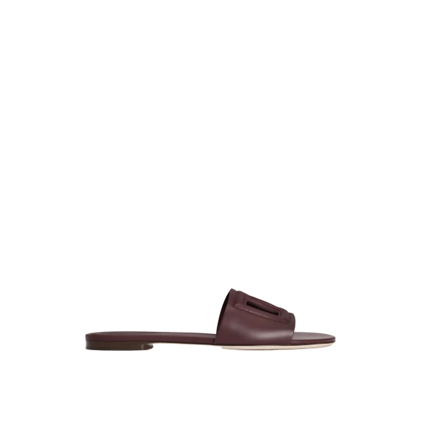 Calfskin sliders with DG logo