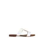 White Dolce & Gabbana Calfskin sliders with DG logo | Flip Flops & Slides