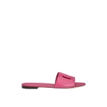 Lilac Dolce & Gabbana Calfskin slides with DG logo | Flip Flops & Slides