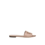 Pale Pink Dolce & Gabbana Calfskin slides with DG logo | Flip Flops & Slides