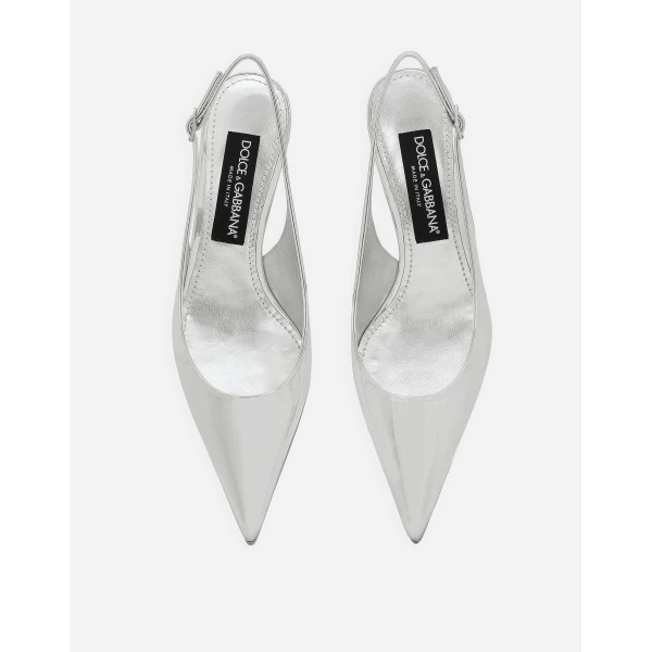 Silver Dolce & Gabbana Calfskin slingbacks, view 4 | Heels