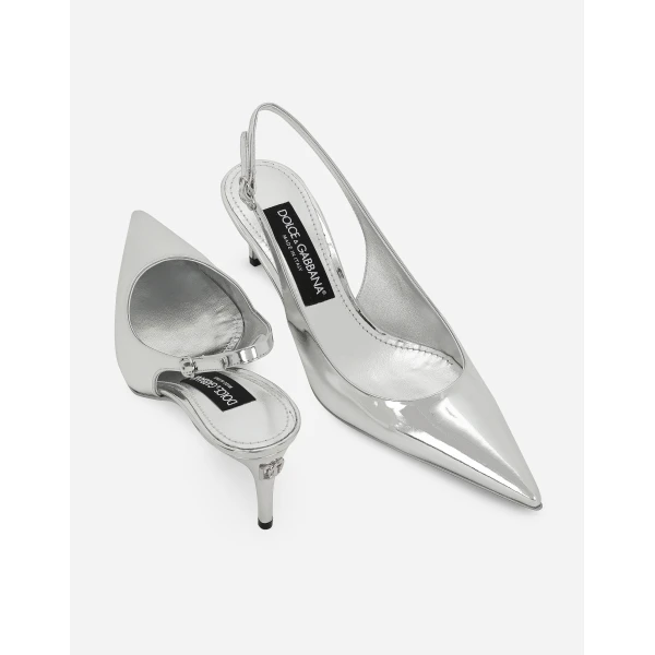 Silver Dolce & Gabbana Calfskin slingbacks, view 5 | Heels