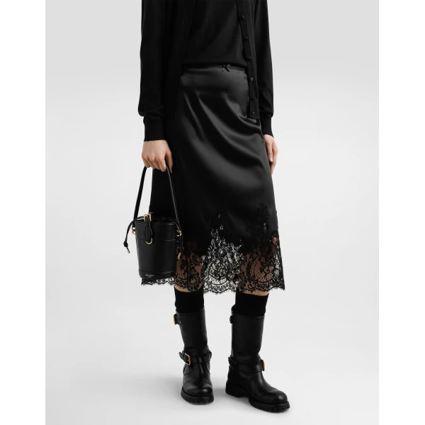 Black Dolce & Gabbana Capri bucket bag in canvas and leather, view 2 | Bucket Bags