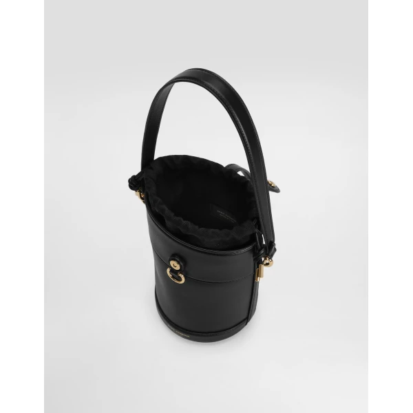 Black Dolce & Gabbana Capri bucket bag in canvas and leather, view 5 | Bucket Bags