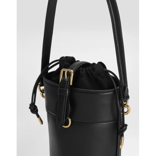 Black Dolce & Gabbana Capri bucket bag in canvas and leather, view 6 | Bucket Bags