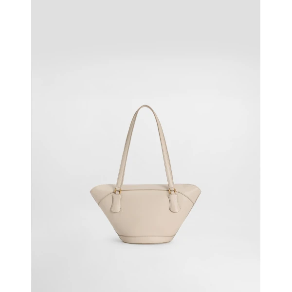 Beige Dolce & Gabbana Capri coffa bag in calfskin, view 3 | Totes & Top-Handle Bags