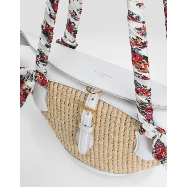 Multicolour Dolce & Gabbana Capri coffa bag in raffia, view 6 | Totes & Top-Handle Bags