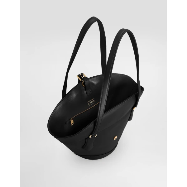 Black Dolce & Gabbana Capri crow's nest, view 4 | Totes & Top-Handle Bags