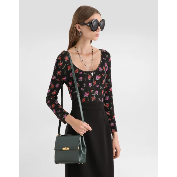 Green Dolce & Gabbana City Marlene bag in palmellato calfskin, view 2 | Shoulder & Crossbody Bags