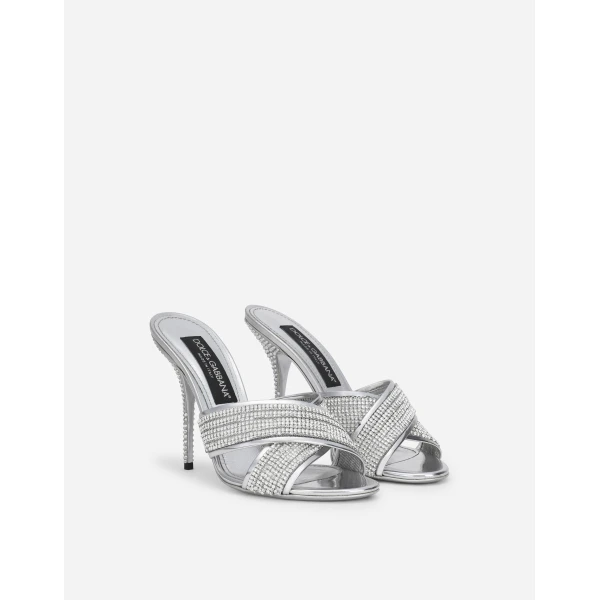 Multicolour Dolce & Gabbana Crystal mesh mules, view 2 | Mules