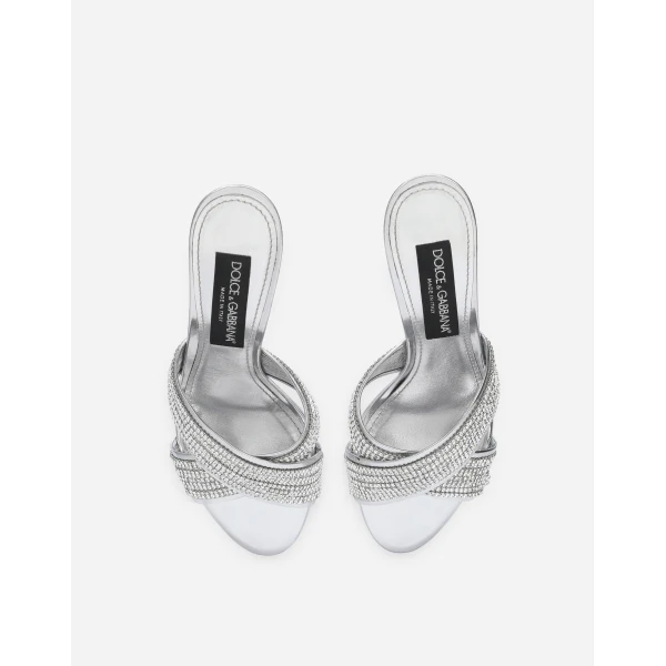 Multicolour Dolce & Gabbana Crystal mesh mules, view 4 | Mules